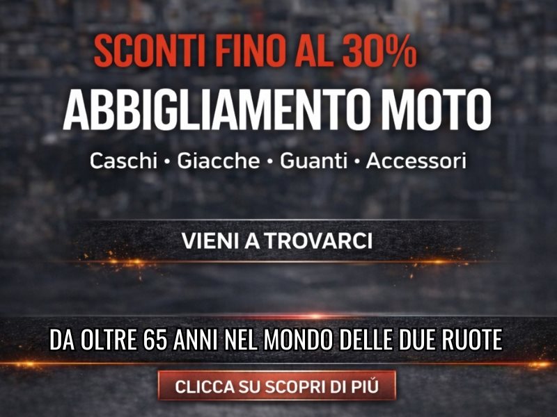 SUPER SCONTI FINO AL 30% SU ABBIGLIAMENTO MOTO